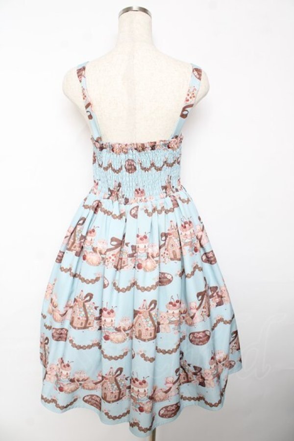 画像2: axes femme kawaii / お菓子の家柄ジャンスカ M サックス Y-25-10-18-167-AX-OP-SZ-ZY (2)