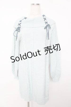 画像: axes femme / W編み上げニットチュニック  ミント Y-25-10-18-176-AX-TO-SZ-ZY