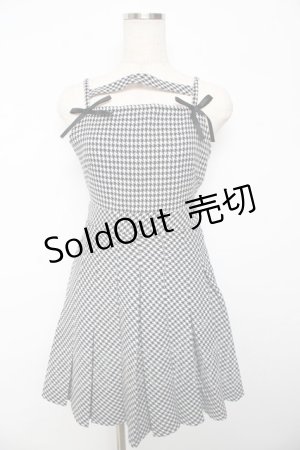 画像: evelyn / チェックプリーツワンピース  黒×白 Y-25-10-18-177-LO-OP-SZ-ZY