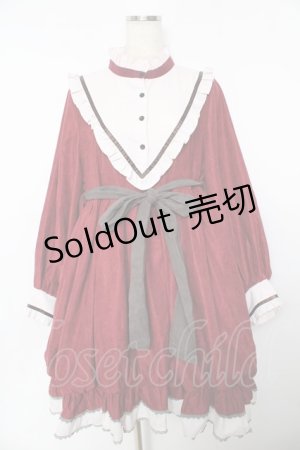 画像: Favorite / フリルとリボンのロリータワンピース XL ボルドー Y-25-10-18-183-LO-OP-SZ-ZY