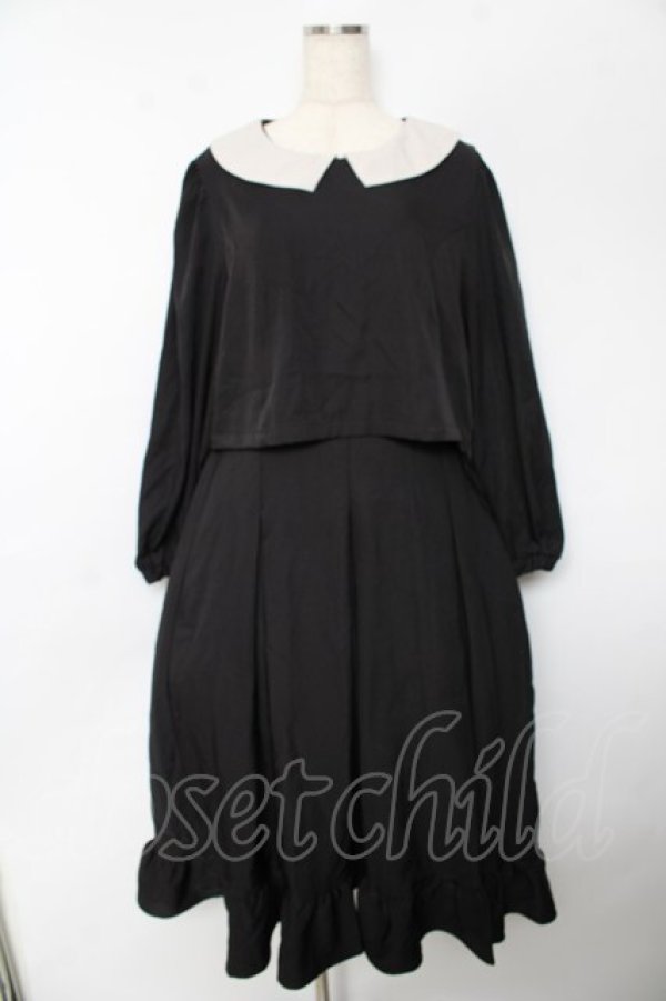 画像1: m petit by misako / サンリオキャラクターズコラボ クロミワッペン付きワンピース LL 中黒 Y-25-10-18-184-LO-OP-SZ-ZY (1)