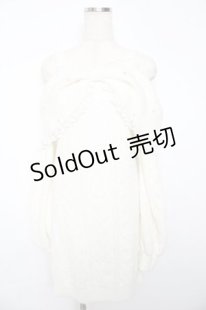 画像: Ank Rouge / オフショルリボンニットワンピース M 白 Y-25-10-18-186-CA-OP-SZ-ZY