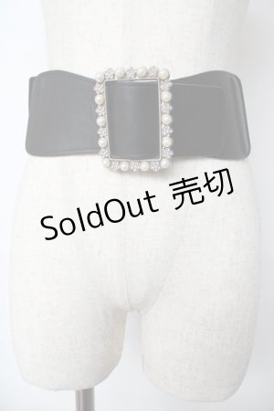 画像: axes femme / スクエアバックルゴムベルト  黒 Y-25-10-18-029-AX-ZA-SZ-ZY