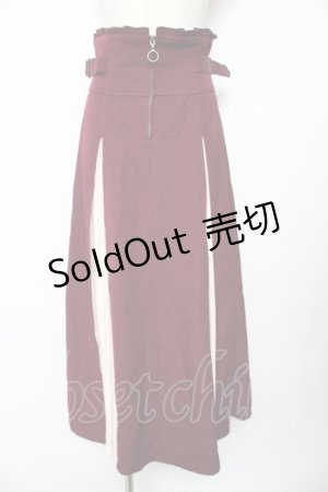 画像: axes femme / センタージップロングスカート M ワイン Y-25-10-18-201-AX-SK-SZ-ZY