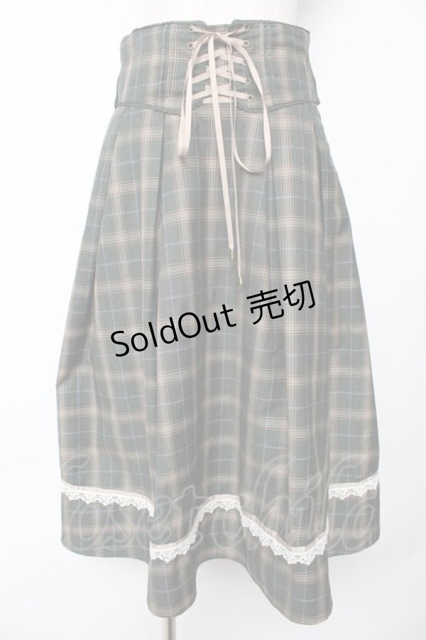 画像1: Amavel / Mademoiselleコルセット風スカート F グリーン Y-25-10-18-203-CA-SK-SZ-ZY (1)