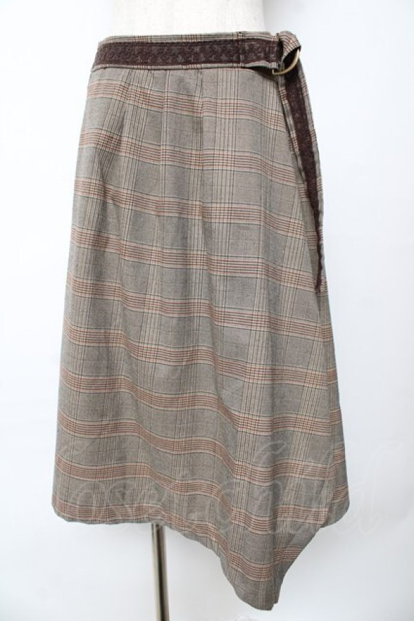 画像1: axes femme / チェックスカート M 茶 Y-25-10-18-204-AX-SK-SZ-ZI (1)