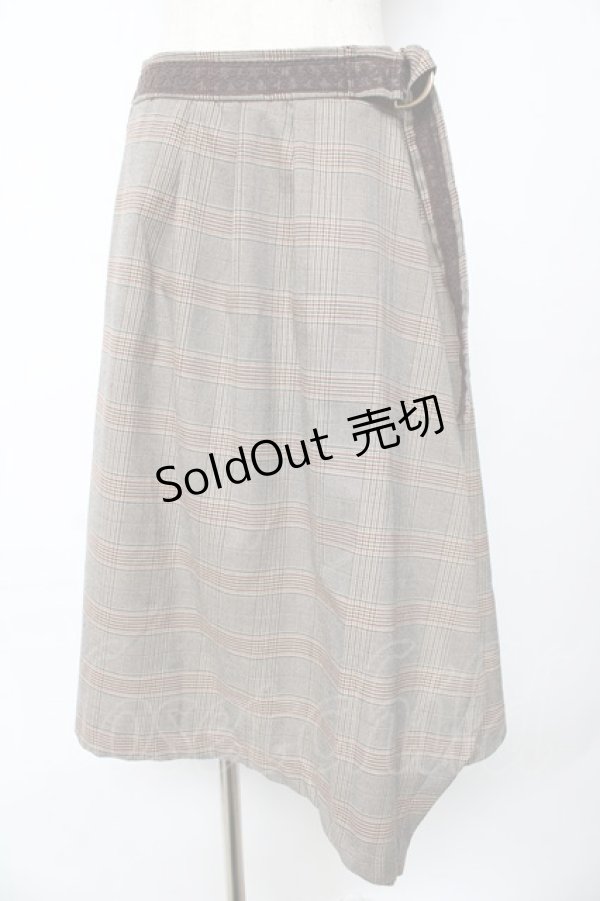 画像1: axes femme / チェックスカート M 茶 Y-25-10-18-204-AX-SK-SZ-ZI (1)