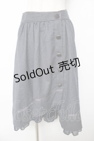 画像: axes femme POETIQUE / 千鳥格子ボタンスカート  紺 Y-25-10-18-212-AX-SK-SZ-ZY