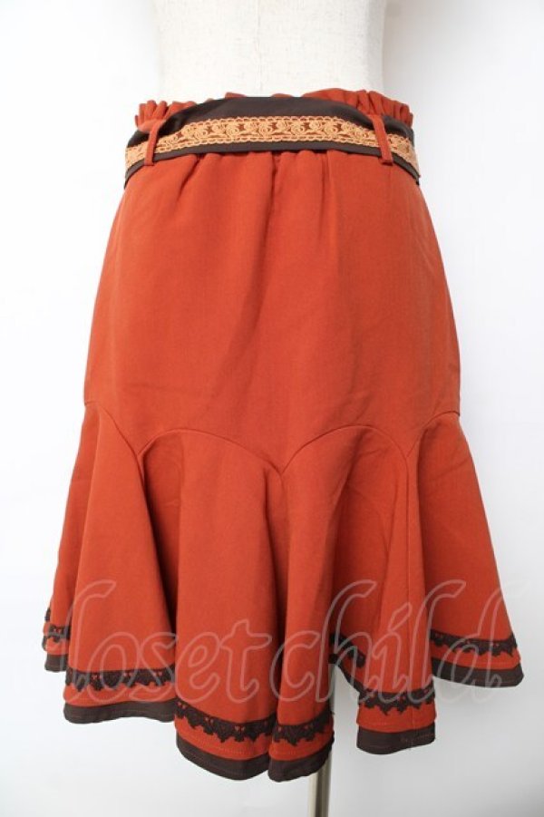 画像2: axes femme / 切り替えフレアスカート M オレンジ Y-25-10-18-213-AX-SK-SZ-ZI (2)