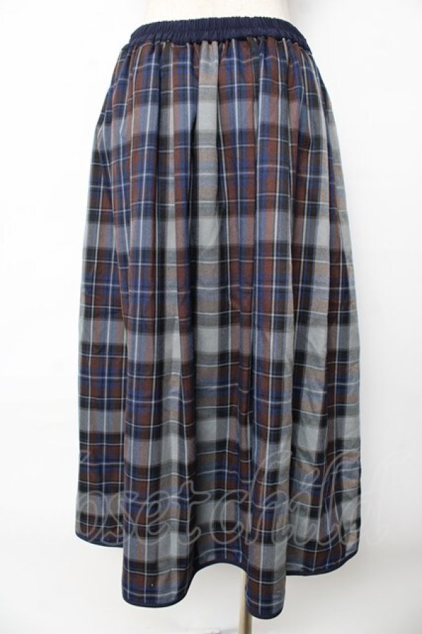 画像2: axes femme POETIQUE / リボンベルトロングスカート M 紺 Y-25-10-18-215-AX-SK-SZ-ZY (2)