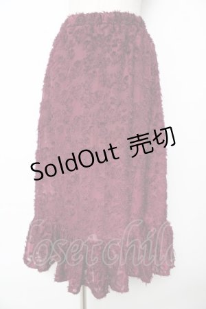 画像: axes femme / フラワーデザインスカート  ワイン Y-25-10-18-216-AX-SK-SZ-ZY