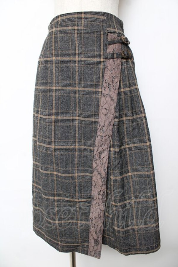 画像1: axes femme / サイドプリーツナロースカート F グレー Y-25-10-18-217-AX-SK-SZ-ZI (1)