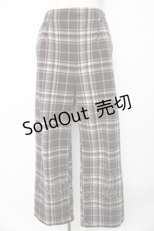 画像: axes femme / ポケット刺繍ウール調パンツ L 茶 Y-25-10-18-218-AX-PA-SZ-ZY