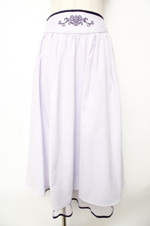 画像1: axes femme POETIQUE / 刺繍使いバッスルスカート M ラベンダー Y-25-10-18-224-AX-SK-SZ-ZY (1)