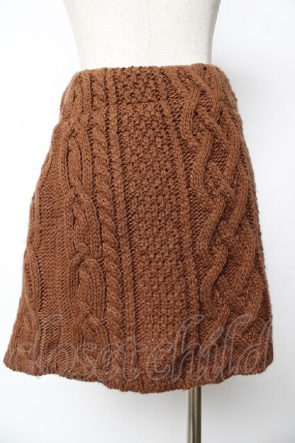 画像2: who's who Chico / ケーブルニットスカート F ブラウン Y-25-10-18-229-LO-BL-SZ-ZI (2)