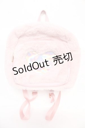 画像: Ank Rouge / ふわふわフェイクファーハート型くり抜きリュック  ピンク Y-25-10-18-038-CA-BG-SZ-ZY