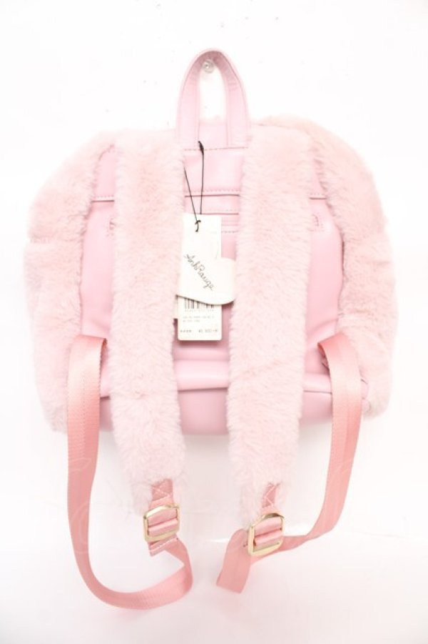 画像2: Ank Rouge / ふわふわフェイクファーハート型くり抜きリュック  ピンク Y-25-10-18-038-CA-BG-SZ-ZY (2)