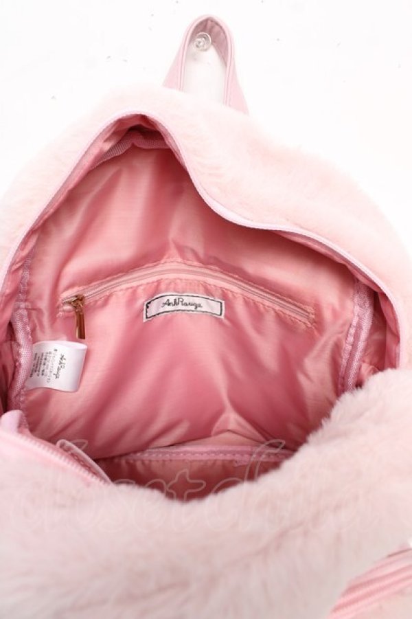 画像3: Ank Rouge / ふわふわフェイクファーハート型くり抜きリュック  ピンク Y-25-10-18-038-CA-BG-SZ-ZY (3)