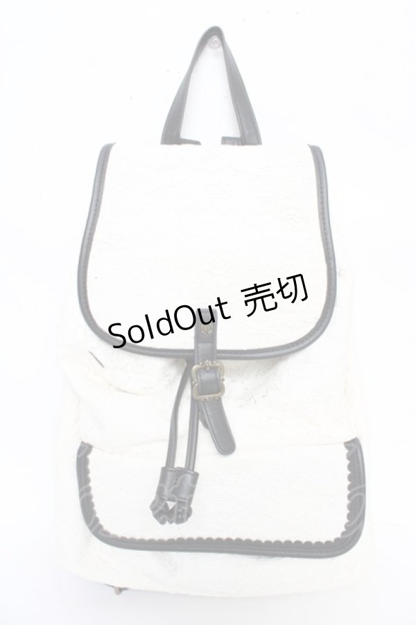 画像1: axes femme / 総レースリュック  白 Y-25-10-18-040-AX-BG-SZ-ZY (1)