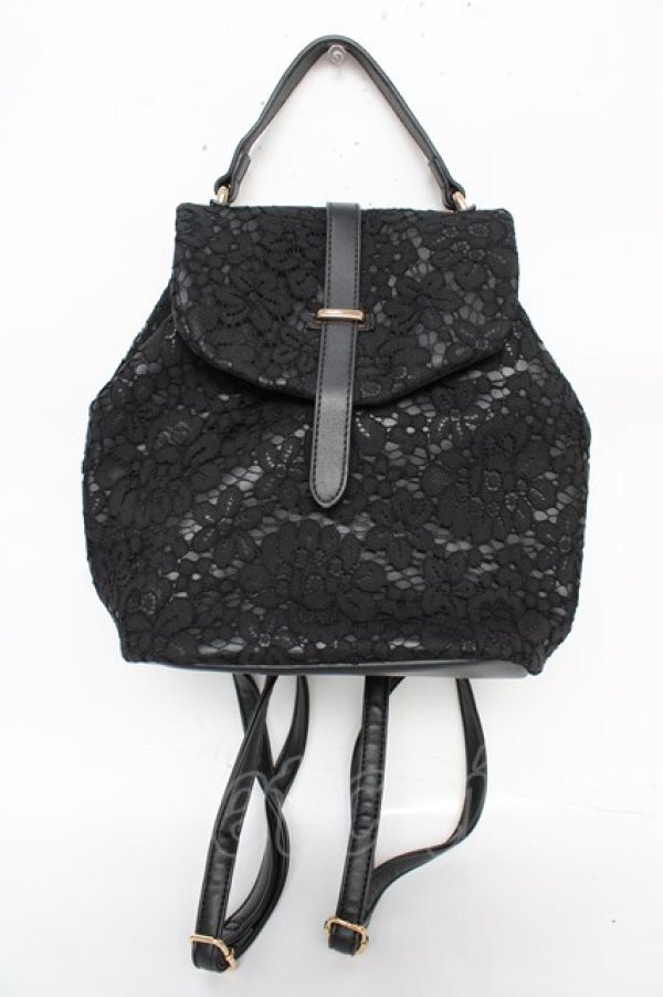 画像1: axes femme / 総レースリュック  黒 Y-25-10-18-041-AX-BG-SZ-ZY (1)