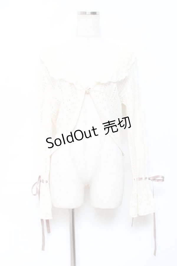 画像1: axes femme / ショート丈ニットボレロ M 生成り Y-25-10-20-005-AX-TO-SZ-ZY (1)