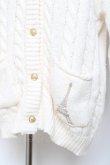 画像3: F i.n.t / エッフェル塔ロゴ刺繍腰丈ケーブルニットカーディガン F オフホワイト Y-25-10-20-040-CA-TO-SZ-ZY (3)