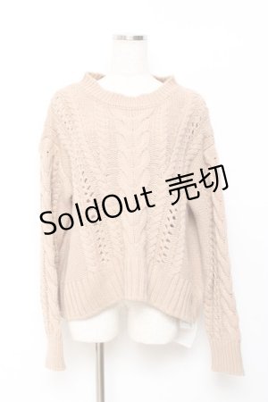 画像: axes femme POETIQUE / バックリボンケーブルニット M キャメル Y-25-10-20-042-AX-TO-SZ-ZY