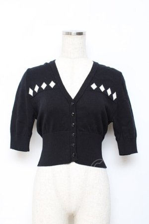 画像: SAVOY CLOTHING / Dia Hearf Sleeve Short Summer Knit S 黒 Y-25-10-20-043-LO-TO-SZ-ZY