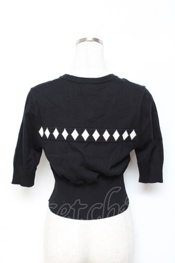 画像2: SAVOY CLOTHING / Dia Hearf Sleeve Short Summer Knit S 黒 Y-25-10-20-043-LO-TO-SZ-ZY (2)