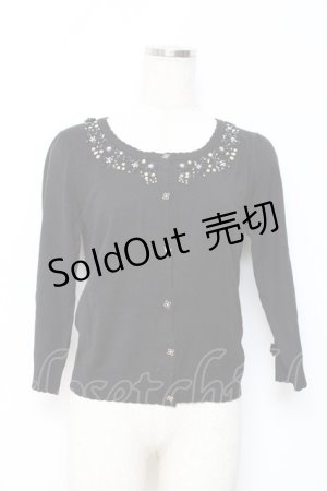 画像: LODISPOTTO / フラワービジューカーディガン 2 黒 Y-25-10-20-044-LO-TO-SZ-ZI