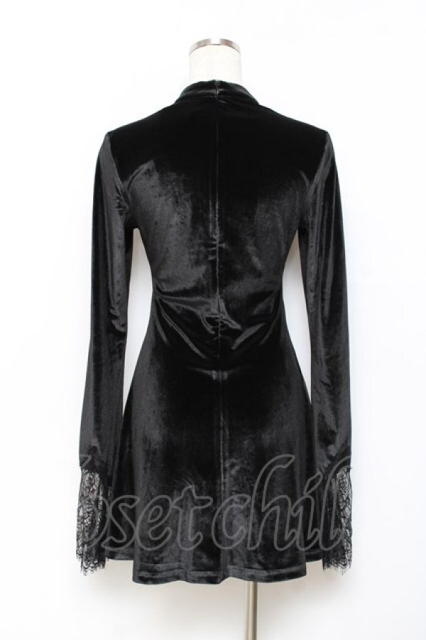 画像2: PUNK RAVE / Velvet Dress XS-S 黒 Y-25-10-20-049-PU-OP-SZ-ZY (2)