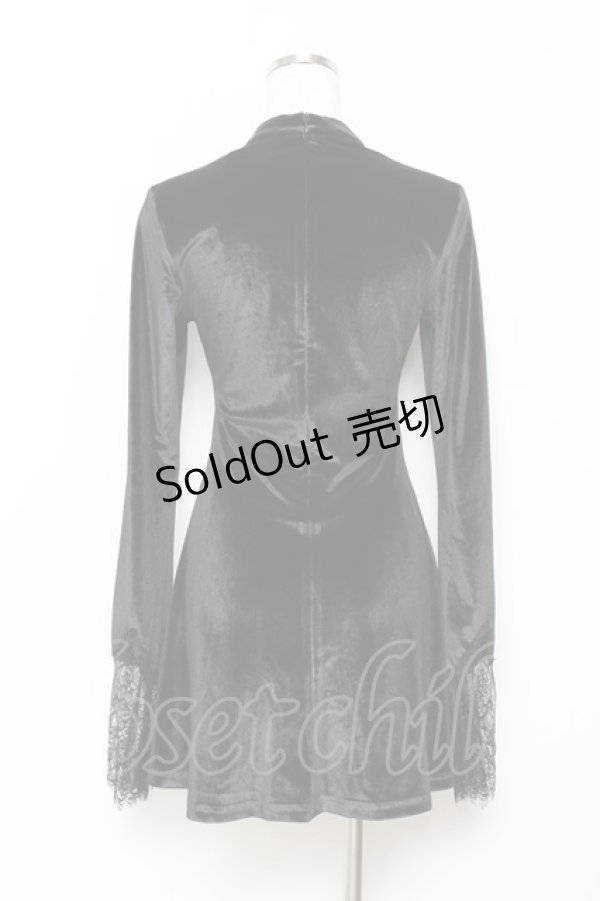 画像2: PUNK RAVE / Velvet Dress XS-S 黒 Y-25-10-20-049-PU-OP-SZ-ZT0303T (2)