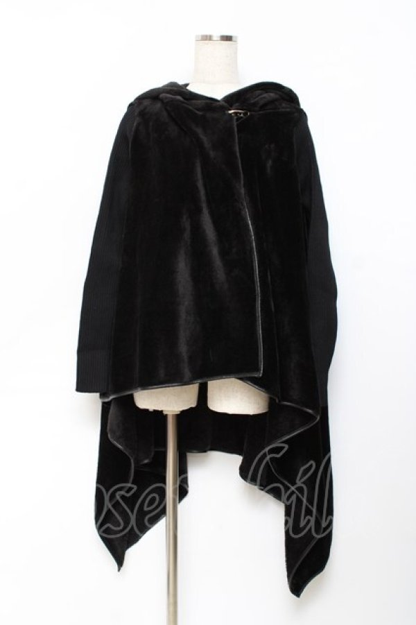 画像1: PUNK RAVE / ファーケープ  黒 Y-25-10-20-050-PU-JA-SZ-ZY (1)