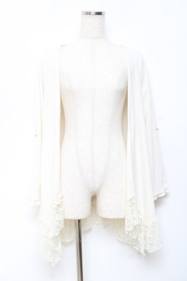 画像1: axes femme / 裾レーストッパーカーディガン M 生成り Y-25-10-20-006-AX-TO-SZ-ZY (1)