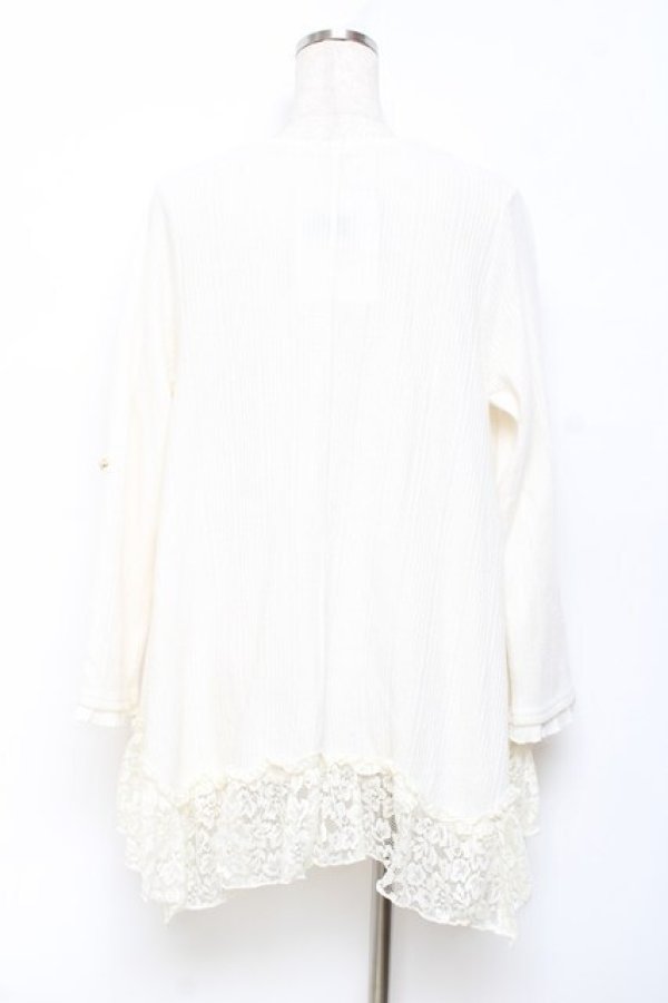 画像2: axes femme / 裾レーストッパーカーディガン M 生成り Y-25-10-20-006-AX-TO-SZ-ZY (2)