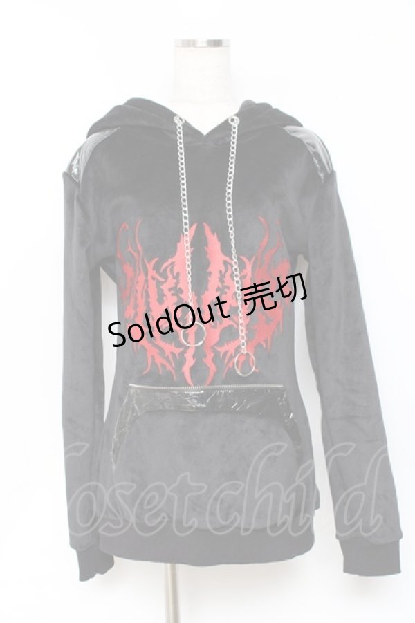 画像1: Restyle / velvet hoodie parties S ブラック Y-25-10-20-057-GO-TO-SZ-ZY (1)