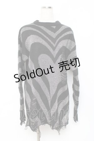 画像: KILL STAR / Libi Sweater S グレー×ブラック Y-25-10-20-058-SL-TO-SZ-ZY