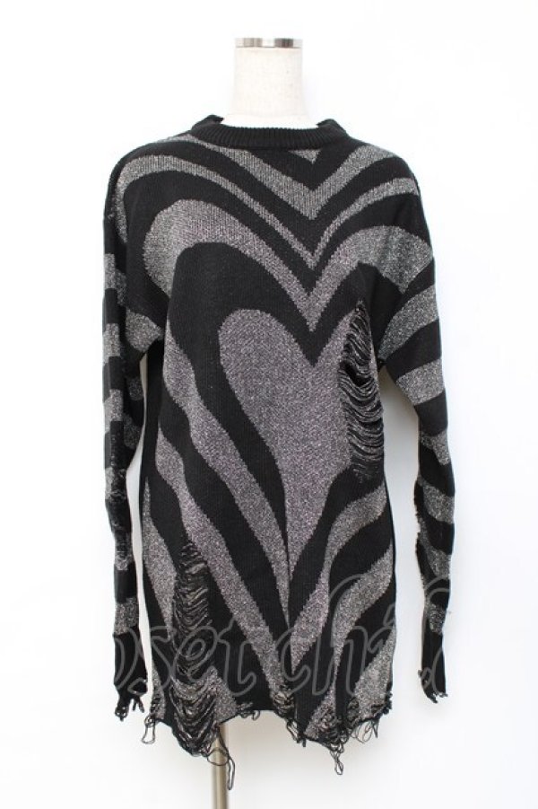 画像1: KILL STAR / Libi Sweater S グレー×ブラック Y-25-10-20-058-SL-TO-SZ-ZY (1)