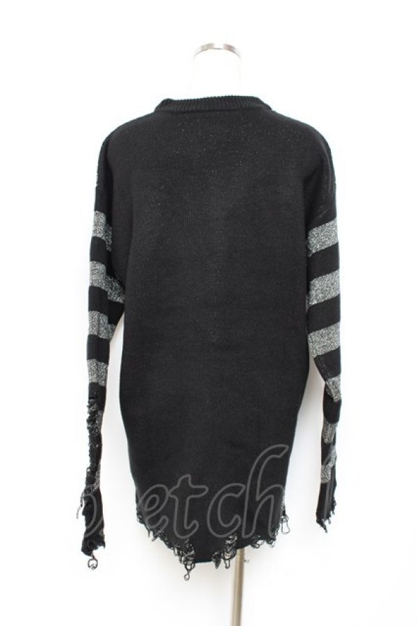 画像2: KILL STAR / Libi Sweater S グレー×ブラック Y-25-10-20-058-SL-TO-SZ-ZY (2)