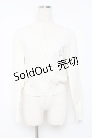 画像: metamorphose / エンブレム刺繍カーディガン  アイボリー Y-25-10-20-059-ME-TO-SZ-ZY