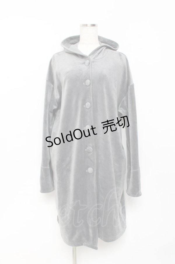 画像1: NieR CLOTHING / GRAY VELVET STYLISH LONG COAT  グレー Y-25-10-20-062-PU-CO-SZ-ZY (1)
