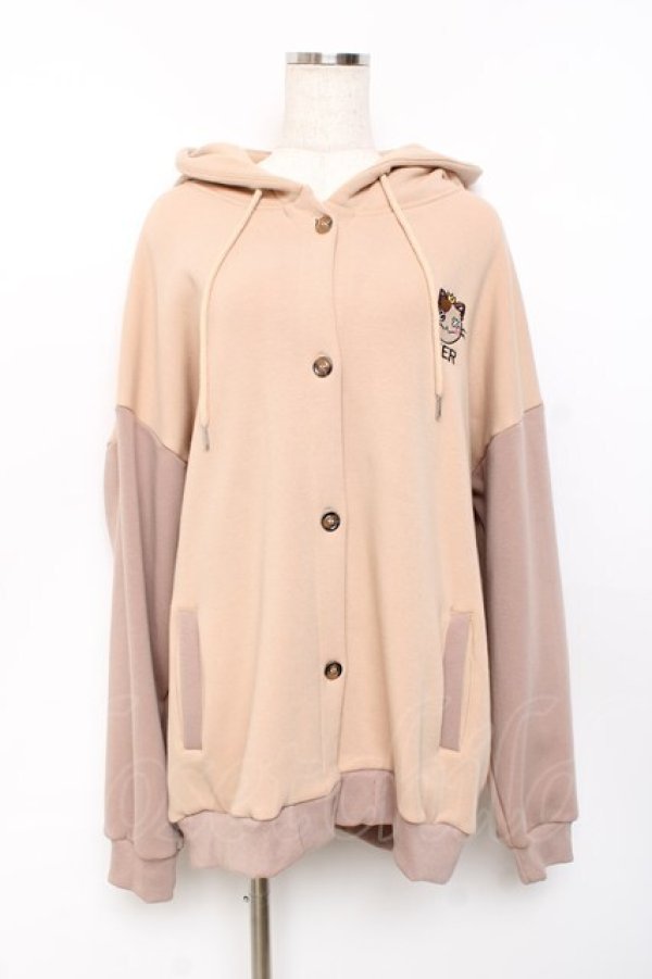 画像1: NieR Clothing / ミケ 裏起毛スウェットカーディガン  ベージュ Y-25-10-20-063-PU-TO-SZ-ZY (1)