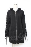 画像1: NieR Clothing / LACE-UP ZIP　パーカー F 黒 Y-25-10-20-065-PU-TO-SZ-ZY (1)