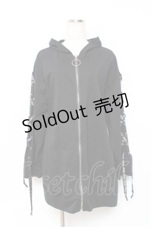 画像: NieR Clothing / LACE-UP ZIP　パーカー F 黒 Y-25-10-20-065-PU-TO-SZ-ZY