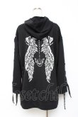 画像2: NieR Clothing / LACE-UP ZIP　パーカー F 黒 Y-25-10-20-065-PU-TO-SZ-ZY (2)