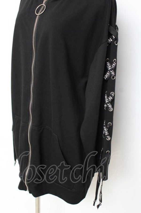 画像3: NieR Clothing / LACE-UP ZIP　パーカー F 黒 Y-25-10-20-065-PU-TO-SZ-ZY (3)