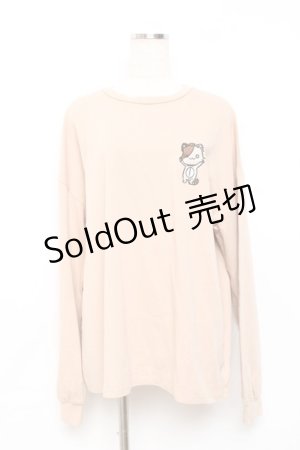 画像: NieR Clothing / ミケ刺繍ロングT F ベージュ Y-25-10-20-067-PU-TO-SZ-ZY