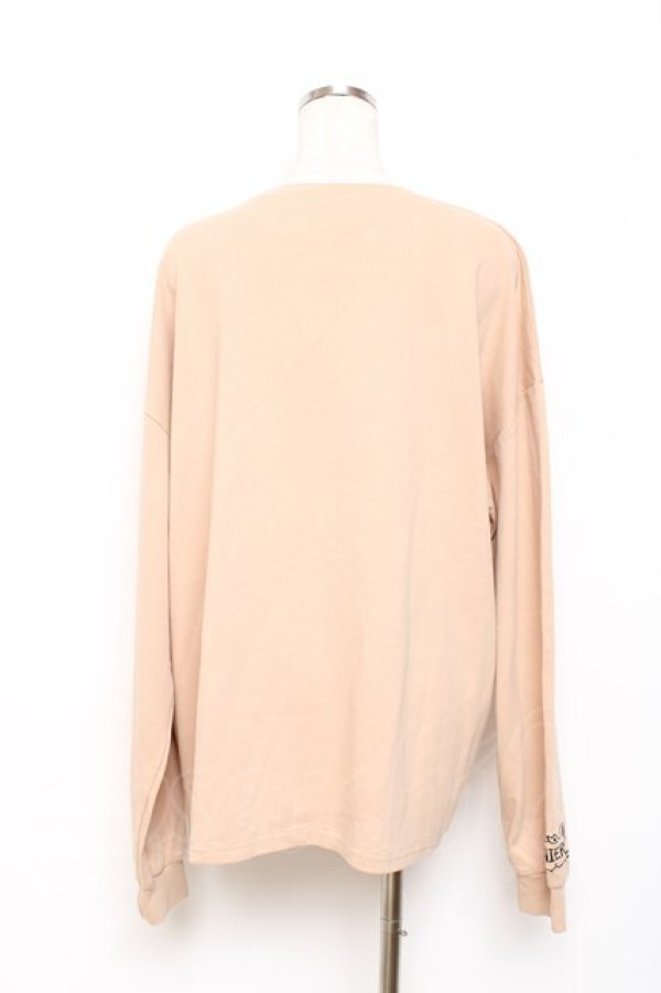 画像2: NieR Clothing / ミケ刺繍ロングT F ベージュ Y-25-10-20-067-PU-TO-SZ-ZY (2)
