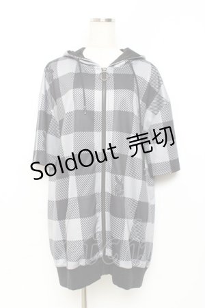 画像: NieR Clothing / BACK RABBIT CHECKERED ZIP PARKA F 黒 Y-25-10-20-068-PU-TO-SZ-ZY