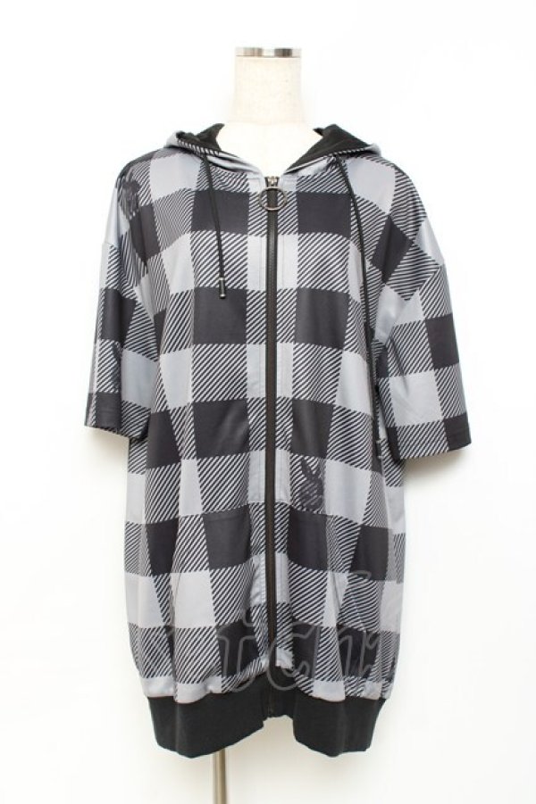 画像1: NieR Clothing / BACK RABBIT CHECKERED ZIP PARKA F 黒 Y-25-10-20-068-PU-TO-SZ-ZY (1)